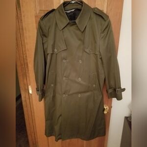 Classic Olive Green Trench Coat